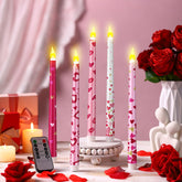 Aurelema Valentines LED candles with heart glow for romantic decor