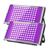 AUROHOPE 100W black light front view showing neon glow for parties