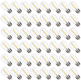 Austin Coast S14 bulb with clear plastic for durable outdoor lighting.