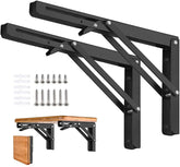 AUTOHJ folding shelf bracket wall-mounted shows sturdy, space-saving shelving solution