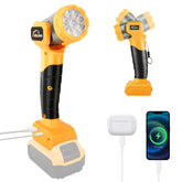 AUTOJARE LED flashlight with Dewalt 20V compatibility delivers broad spot illumination for workshops.