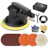 Autolock 5-Inch air sander held in hand for precise control.
