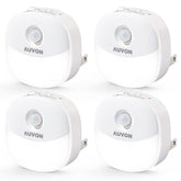AUVON plug-in night light with motion sensor enabling hands-free hallway guidance