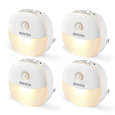 AUVON plug-in night light with motion sensor for safe hallway navigation