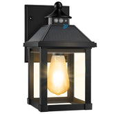 Auzev solar sconce wall mount lighting at dusk for welcoming exterior space