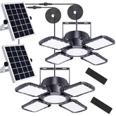 Auzev solar shed light with four-and-one-heads LED panel for wide-angle brightness