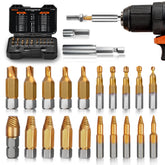 AV Steel damaged screw extractor set neatly organized in its case