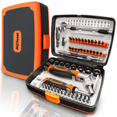 AV Steel ratcheting screwdriver set 68-in-1 with magnetic tip for secure bit handling