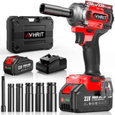 Avhrit cordless impact wrench with 3/8 drive, ready for wheel lug work