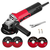 AVID POWER angle grinder with anti-vibration design for steadier cuts.