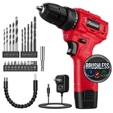 AVID POWER drill front view shows compact 12V design for tight spaces.
