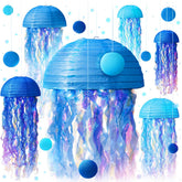 Avoseta jellyfish lanterns in blue create luminous undersea ambiance for parties
