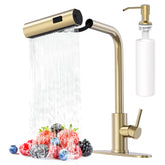 AVSIILE brushed gold waterfall sprayer for efficient rinsing and style