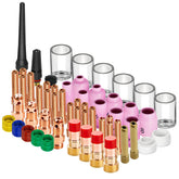 AWLOLWA 81PCS TIG kit glass cup improves arc stability for WP-17/18/26 welding.