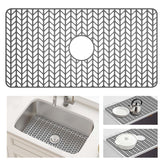 AWOKE 30x16 silicone sink protector covers large farmhouse sinks.