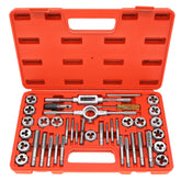 Axelord tap-die-set-case for on-site threading repairs and convenient storage