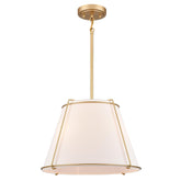 AXILAND cone pendant light shade with white linen cone and gold frame for warm kitchen lighting.