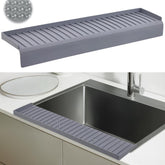 AyNirser Sink Edge Protector with suction base stabilizes along the sink edge.