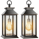 AYTPU hanging solar lanterns glow warmly on a porch for outdoor ambiance