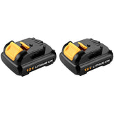 AYTXTG DCB120 two-pack front view shows high-capacity 4.0Ah batteries for longer run time.