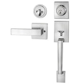 Azdele front door handle satin nickel for exterior doors; durable and modern.