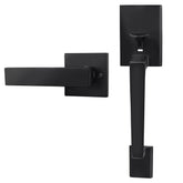Azdele matte black front door handle set for exterior doors with durable hardware
