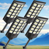 An Azeivk Solar Lights Outdoor unit delivering extremely bright beams for yard security at dusk.