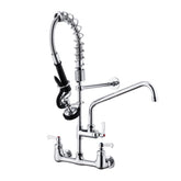 BAGNOLUX commercial sink faucet with 8-inch center wall mounting for flexible installation.