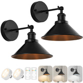 Bailoch black vintage wall sconce ambient bedroom lighting without wiring.