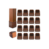 BAIPOK 16pcs square chair leg protectors brown shielding floors and quiet glides