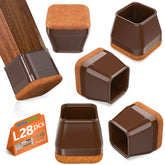 Baipok 28Pcs square chair leg protectors with wrapped felt bottom protect hardwood floors.