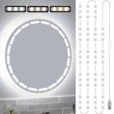 Bairth LED vanity lights around mirror illuminate makeup with steady, even brightness.