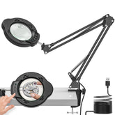 Baishun magnifying glass with light and clamp for precise 15x/10x viewing