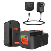 Bakipante 2-pack HPB18 battery front view for Black and Decker 18V tools.