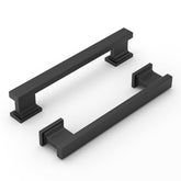 Banqin black square cabinet handles for 6 inch openings, durable aluminum.