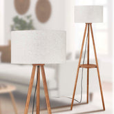 Baobab Tree Park BTP wood tripod lamp with drum shade enhances cozy evenings.