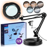 Baoomalongly 12x magnifying glass with light for detailed inspection