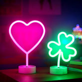 Baquler pink heart neon sign glows softly for romantic room decor.