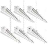 Barrina 4ft LED shop light six-pack provides bright, energy-efficient garage illumination.