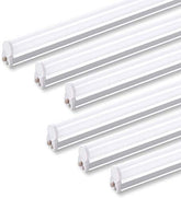 Barrina 6 pack T5 fixture showing 4ft length and warm white glow for garages