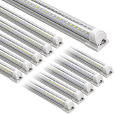 Barrina LED shop lights 8ft row delivering broad visibility for dark corners.