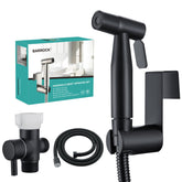 BARROCK bidet sprayer head in matte black for precise cleansing.