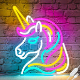 Basaneon unicorn neon sign wall decor adds playful ambiance to a room