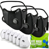 BASE CAMP M Cross Dust Mask front view shows comfortable dual-strap design for extended wear.