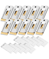 Bates Choice metal razor scraper tool set with ten pieces for versatile cleaning.