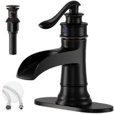 BathLAVISH Oil Rubbed Bronze faucet front view highlights durable vintage finish.