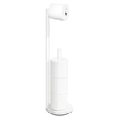 Bathth toilet paper stand with four-roll capacity keeps spares within reach.