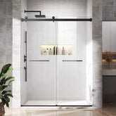 Bathwiller double sliding door glides smoothly for flexible opening