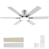 BatQueen 52-inch brushed nickel ceiling fan with lights and remote for versatile living room cooling