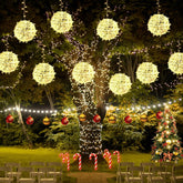 Baung outdoor globe lights 4-pack illuminate gardens with a festive, warm glow.